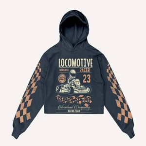 Sudadera con capucha unisex de estilo francés con bordado 3D, holgada, para hombre, con parches multicolor y teñido suave en relieve - Product Image 4