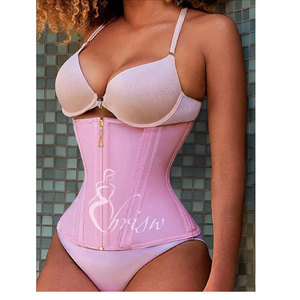 1 unidad Faja reductora de cintura tipo reloj de arena con cremallera, de alta compresión, moldeadora de cuerpo, corsé bajo busto de látex para mujer - Product Image 6