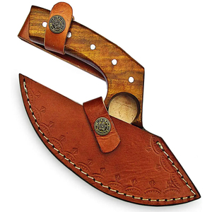 Cuchillo Ulu con Peso Equilibrado para un Uso Fácil, Hoja de Acero Inoxidable Antioxidante, Mango de Madera de Estilo Industrial para Mano Derecha, Apto para Lavavajillas - Product Image 2