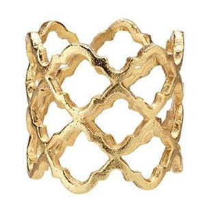 Rond de serviette élégant en métal doré avec fil arrondi pour dîner pour les mariages Hôtels Restaurants pour les fêtes - Product Image 3