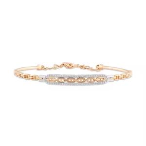 Bracelet Diamant Coupe Ronde Tennis Classique Simple Design Unique Véritable Diamant Clouté Bracelet en Or Jaune 18K - Product Image 3