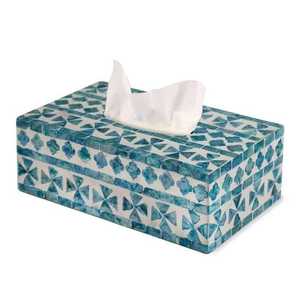 Boîte à serviettes Boîte à mouchoirs décorative en incrustation d'os naturel et décoration de table Produits décoratifs pour la maison pour Dubaï par l'artisanat en croissant - Product Image 1