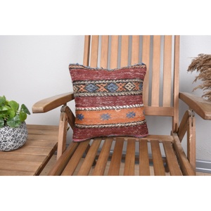 พรม kilim ขนแกะหลากสีขนาด14x14นิ้วถักด้วยลวดลายวินเทจแบบชนบทสำหรับหมอน - Product Image 1