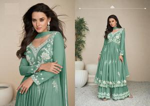 Présente une rayonne lourde avec un nom et quatre côtés moins dupatta collection de costumes pour femmes - Product Image 5