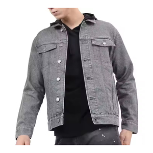 OEM Wholesale Button Style <b>Denim</b> <b>Jacket</b> For Men High Quality Custom Fabric Turn Down Neck Plus Size Streetwear <b>Denim</b> <b>Jacket</b> - Product Image 1