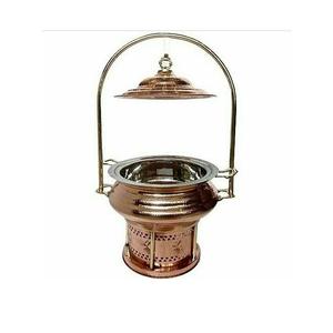 Durable <b>copper</b> chafing dish with solid metal lid and warm tone crafted for efficient serving and classic presentation - Product Image 3