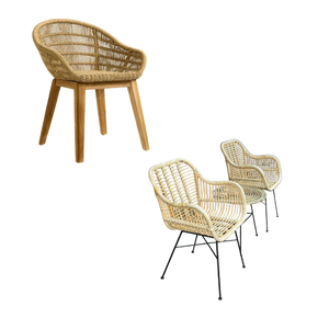 Meubles en rotin naturel d'Indonésie Base en bois de salon cadre en rotin nordique chaise de loisirs antique pour hôtel restaurant - Product Image 5