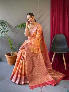 F & E exportiert neue Kollektion Damen Baumwoll seide Saree - Product Image 3