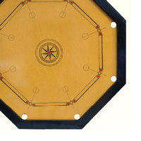 Jeux de carrom d'intérieur avec logo personnalisé, forme ronde en bois avec des jetons disponibles en différentes tailles à un prix avantageux