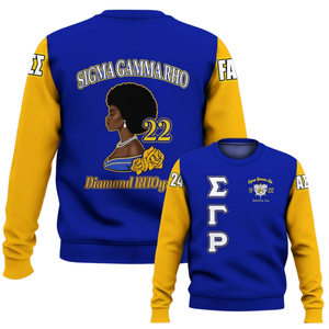 Sigma เสื้อสเวตเตอร์คอกลมสีทองแกมม่า Rho 1922เสื้อสวมหัวผ้าฟลีซแบบพรีเมียมสไตล์ของขวัญสำหรับผู้หญิง - Product Image 6