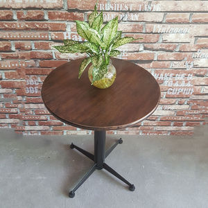 BCFBC04-Mesa de Centro Redonda de Hierro de Estilo Industrial, Mueble de Salón Hecho a Mano con Tapa de Madera de Caucho de Alta Calidad - Product Image 1