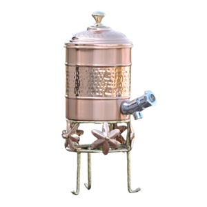 Meilleure vente distributeur d'eau martelé en cuivre pur avec support décoratif en métal à un prix raisonnable - Product Image 1