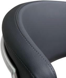 Luxury Design <b>Adjustable</b> Stainless Steel Bar Chair TQC Model 41015 Eco-Friendly Strong High Quality Black Leather Comfort - Product Image 5
