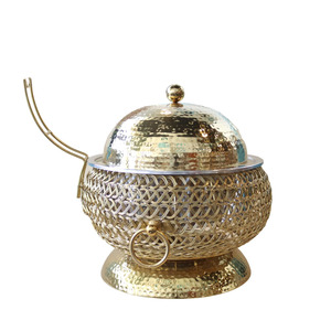 Chafing Dish Dorado de Acero Inoxidable, Calentador de Comida de Lujo para Buffet, Juego de Chafing Dishes Dorados Colgantes para Buffet - Product Image 3