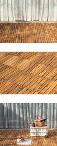 Dalles de terrasse en bois d'acacia du Vietnam, design moderne, 300*300mm, antidérapantes, imperméables, écologiques, à clipser, pour extérieur, maison et jardin - Product Image 4
