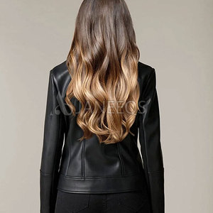 Áo Khoác Đi Xe Máy Giả Da Cho Nữ Áo Khoác Biker Ngắn Ôm PU Màu Đen Cổ Điển Áo Khoác Da PU Chần Bán Sỉ - Product Image 6