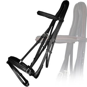 Snaffle Bridle noir avec bride rembourrée Pleine taille Tuyauterie essence Obstacles équins de haute qualité Les produits équestres montrent - Product Image 3
