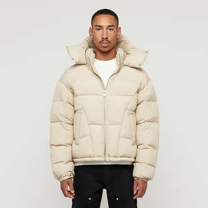 Veste polaire surdimensionnée à capuche de haute qualité personnalisable OEM Manteau d'hiver épais Coupe ample Streetwear Vestes gonflées pour fermeture éclair avant - Product Image 4