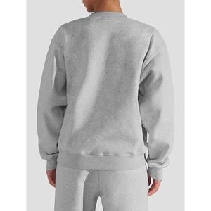Tops de cuello redondo y pantalones de pierna ancha, chándal de gran tamaño para mujer, pulóver, conjunto de chándal de lana de alta calidad, conjuntos de salón, chándal - Product Image 3
