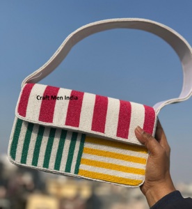 Bolso de Mano de Diseño Bohemio de Moda India para Mujer, Bolso de Mensajero con Cuentas, Bolso de Hombro Hecho a Mano, Bolso de Fiesta para Salir de Compras - Product Image 1