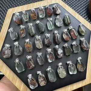 Натуральный высококачественный оптовая продажа красочный садовый кварц S925 Серебряный кристалл драгоценный камень кулон для подарка - Product Image 3