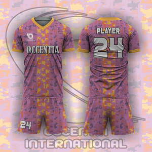 Ensembles d'uniformes de football unisexes légers, respirants et confortables à manches courtes, kits de football personnalisables, service OEM/ODM, tenues d'équipe - Product Image 5