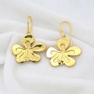 New Design Cute Small Size Flower Brass <b>Dangle</b> <b>Earrings</b> Elegant Ethnic <b>Earring</b> For Women 18k <b>Gold</b> Plated Wholesale Drop <b>Earring</b> - Product Image 6
