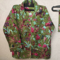 Ensemble de pyjama en coton biologique imprimé oiseaux verts, respirant et confortable, vêtements de nuit sexy pour femmes, cadeau indien pour demoiselles d'honneur, doux et idéal pour se détendre