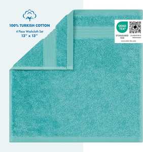 Ensemble de 4 serviettes de toilette turques 100% coton, rafraîchissantes, douces, absorbantes, écologiques, hypoallergéniques, séchage rapide - Product Image 6