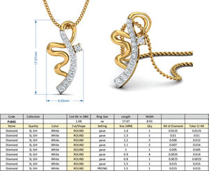 Collar con colgante de diamante chapado en oro de 18 quilates, piedras preciosas de circón y diseño ondulado, cadena de cuerda en forma de paz de latón para aniversarios - Product Image 2