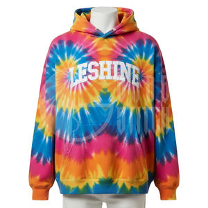 Sudadera con Capucha Tie Dye para Hombre, Mezcla de Poliéster/Algodón, Tela de 300g, Bolsillos, Corte Regular, Informal, Sudadera de Invierno - Product Image 4