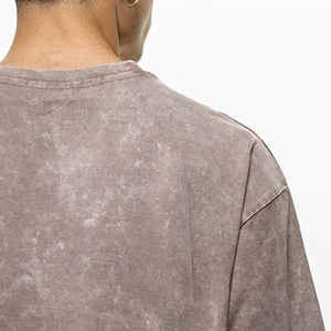 100% coton lavé à l'acide hommes surdimensionné Vintage lourd T-Shirt séchage rapide respirant léger tricoté tissu solide court - Product Image 5