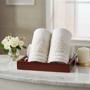 Serviette de bain et de toilette de luxe 100% coton velours turc, motif Cinar, 50x90cm, 500 GSM, super absorbante, ultra douce, MYT-EX personnalisée - Product Image 5