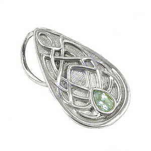 Colgante Religioso Celta de Plata 925 para Mujer con Piedra Preciosa Verde, Chapado en Oro Rosa y Rodio, Diseño de Números - Product Image 3