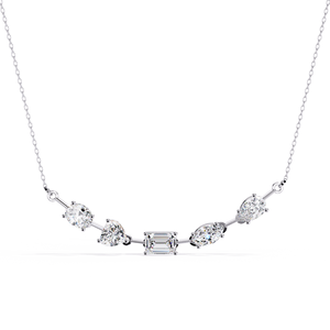 สร้อยคอเพชรประดับลูกแพร์รูปวงรีสดใสสำหรับวันวาเลนไทน์ - Product Image 2