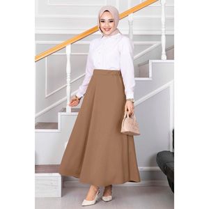 Mevlana Long Hijab Falda en Latte - Product Image 5