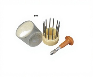 Ensemble de 12 pinceaux diamantés de haute qualité dans une boîte en plastique, utilisés pour la fabrication de bijoux, vente en gros, prix le plus bas, meilleur produit - Product Image 1