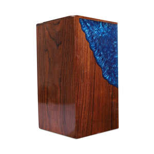 Blue Epoxy Rosewood Cremation <b>Urn</b> Handcrafted Memorial funeral <b>large</b> <b>Urn</b> for Human And pet Ashes Memorial keepsake for Humans - Product Image 5