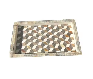 Bandeja de nuevo diseño Bandeja decorativa hecha a mano con nácar para almacenamiento de cocina Hotel Restaurante Servicio de comida con la mejor calidad - Product Image 4