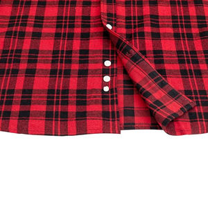Best Selling Men's Button-Up <b>Plaid</b> Flannel <b>Shirt</b> 100% Cotton Silk Fabric Sizes Tall Breathable and Yarn Dyed Printed - Product Image 4