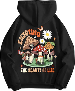 Sudaderas con capucha negras con gráfico de gato de gran tamaño para mujer, sudaderas Y2k, ropa, trajes de moda de otoño, diseño personalizado 2026 - Product Image 1