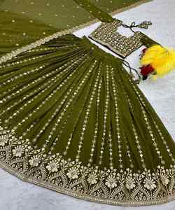 Ensemble Lehenga Choli à Chinon avec Dupatta Soirée - Product Image 6