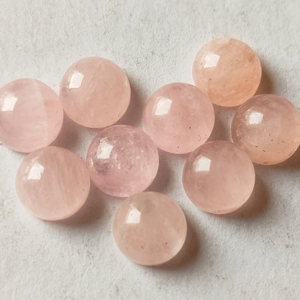 Piedras preciosas naturales de morganita de melocotón, piedras cortadas de morganita con parte posterior plana de forma redonda de 12mm para joyería, gemas sueltas de cuarzo rosa al por mayor - Product Image 1