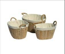 Economically Priced Handwoven Water Hyacinth <b>Woven</b> <b>Baskets</b> Tray Comfortable Handle for Bedroom Living Room Bathroom Organization - Product Image 3