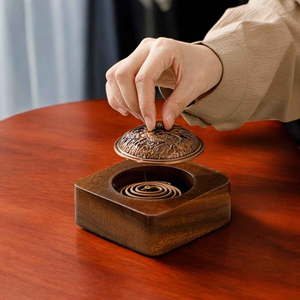 Brûleur d'encens en bois de santal écologique artisanal, forme carrée, pour la maison, Bakhoor, outil de table, base solide, utilisation au bureau en Inde - Product Image 3