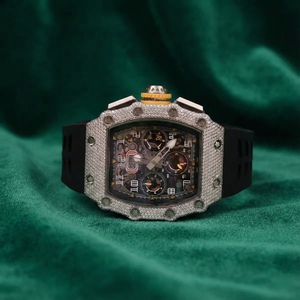 Montre automatique chronographe squelette PJ Iced Tonneau avec verre saphir, montre mécanique de luxe, bracelet en caoutchouc sport pour homme - Product Image 1