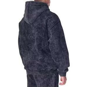 Sudadera de peso pesado Vintage de alta calidad Sun Fade Printing Sweatpants100 % Cotton French Terry Distressed Hoodie Hombres - Product Image 4