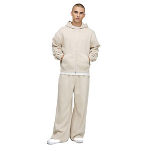 Sudadera con Capucha y Cremallera para Hombre, Estilo Holgado, Hombros Caídos, 100% Algodón Felpa, Informal, Conjuntos Deportivos de Invierno, Personalizable - Product Image 1