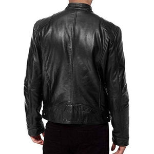 Veste d'hiver en cuir PU entièrement personnalisée pour homme, imperméable, respirante, col montant, logo sur le devant, haute qualité, fabriquée aux États-Unis, prix bas - Product Image 3
