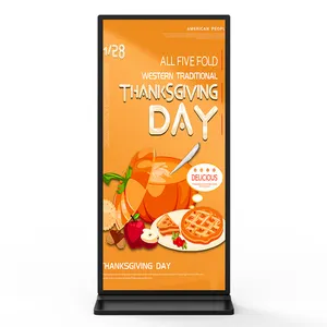 Kiosco de pantalla alta ultrafino y de entrega rápida, soporte de suelo para interiores táctil, proveedor de pantalla de señalización Digital de pantalla completa